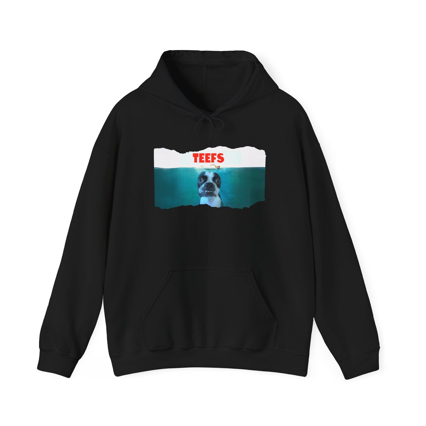 Teefs Unisex Pullover Hoodie: Sharky Style Splash
