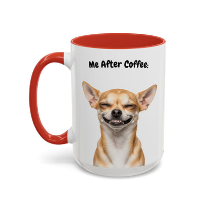 Funny Chihuahua Coffee Mug – Me Before Coffee / Me After Coffee – Cute Chihuahua Teeth Design – Teefers Original