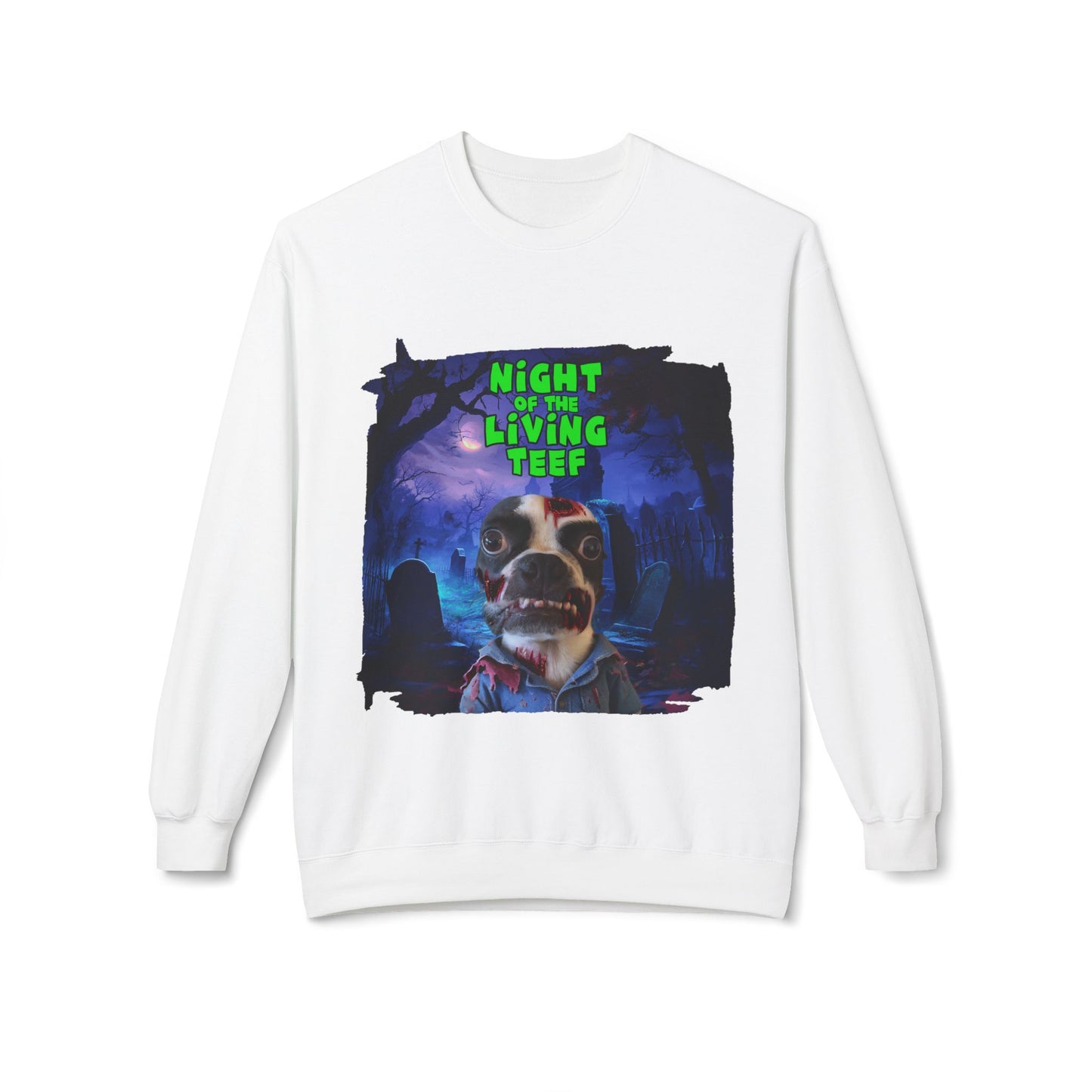 Night of the Living Teef Crewneck Sweatshirt: Zombie Comfort